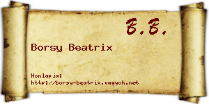 Borsy Beatrix névjegykártya